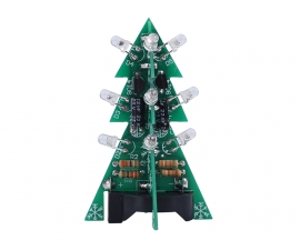 3PCS/Pack 3D Mini PCB Christmas Tree DIY Kit with LED Flashing Light, Simple LED Xmas Tree Electronic Soldering Kits for Beginners