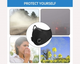 Activated Carbon Filter Health Protection Mask Respirator Air Purifying Face Mask with KN95 Protection Level 5 Layers Filter For PM2.5 Exhaust Dust Gas Pollen Allergy