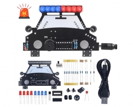 ICStation Soldering Practice Kit, Police Car DIY Soldering Project with LED Flashing Light, Police Car Electronics Kit with Simulated Siren Sound for Beginners Students Learning Soldering