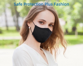 4PCS/Pack Unisex Black Cotton Mask Adjustable Ear Loops Face Mask Washable Reusable Anti Dust Windproof Face Mask