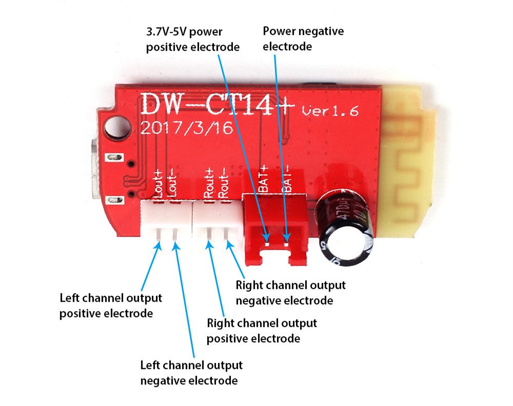 ماژول آمپلي فاير بلوتوث 5 وات استريو ميني Amplifier Bluetooth CT14