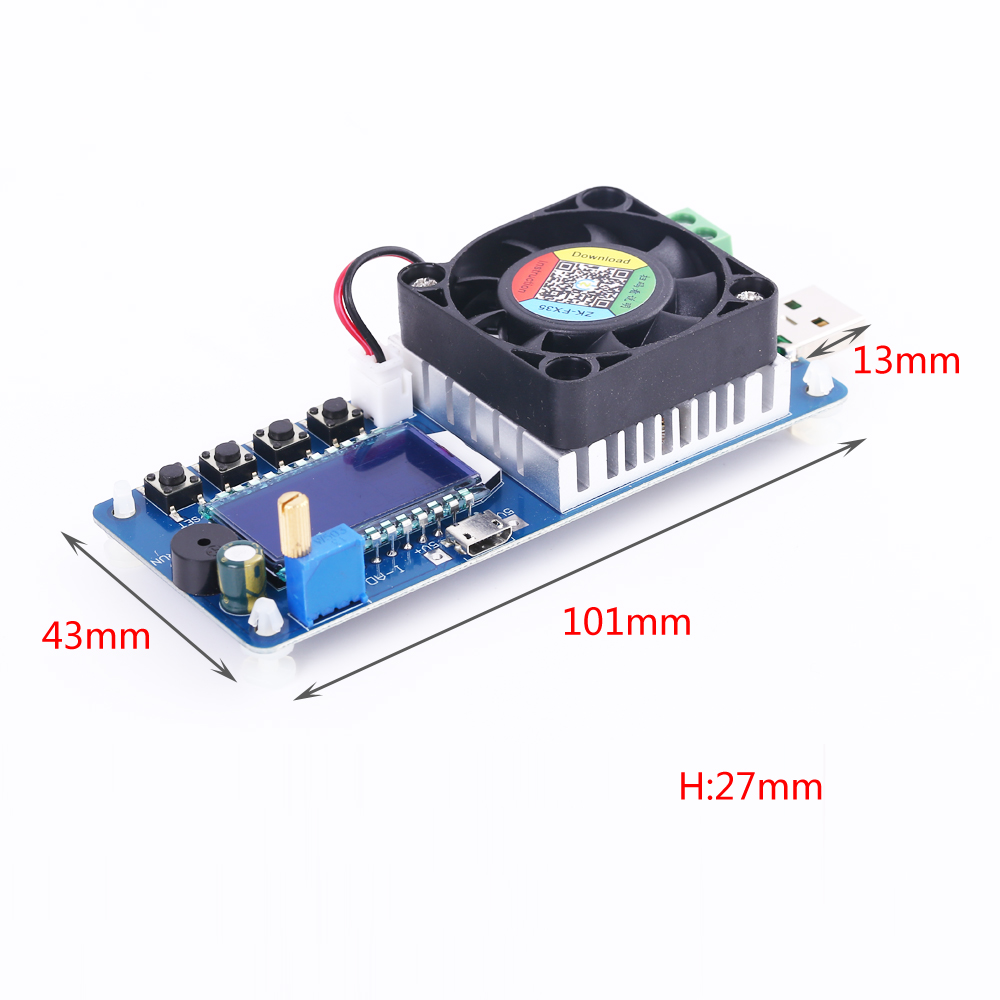 35W 5A Electronic Load Constant Current Module Battery Discharge Capacity Tester 