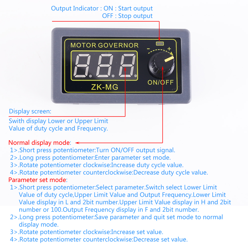 ماژول کنترل دور موتور با نمایشگر ZK-MG Motor Governor