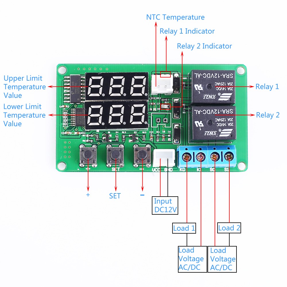 12V intelligenten digitalen Thermostat Temperaturregler Controller mit NTC FG#1 