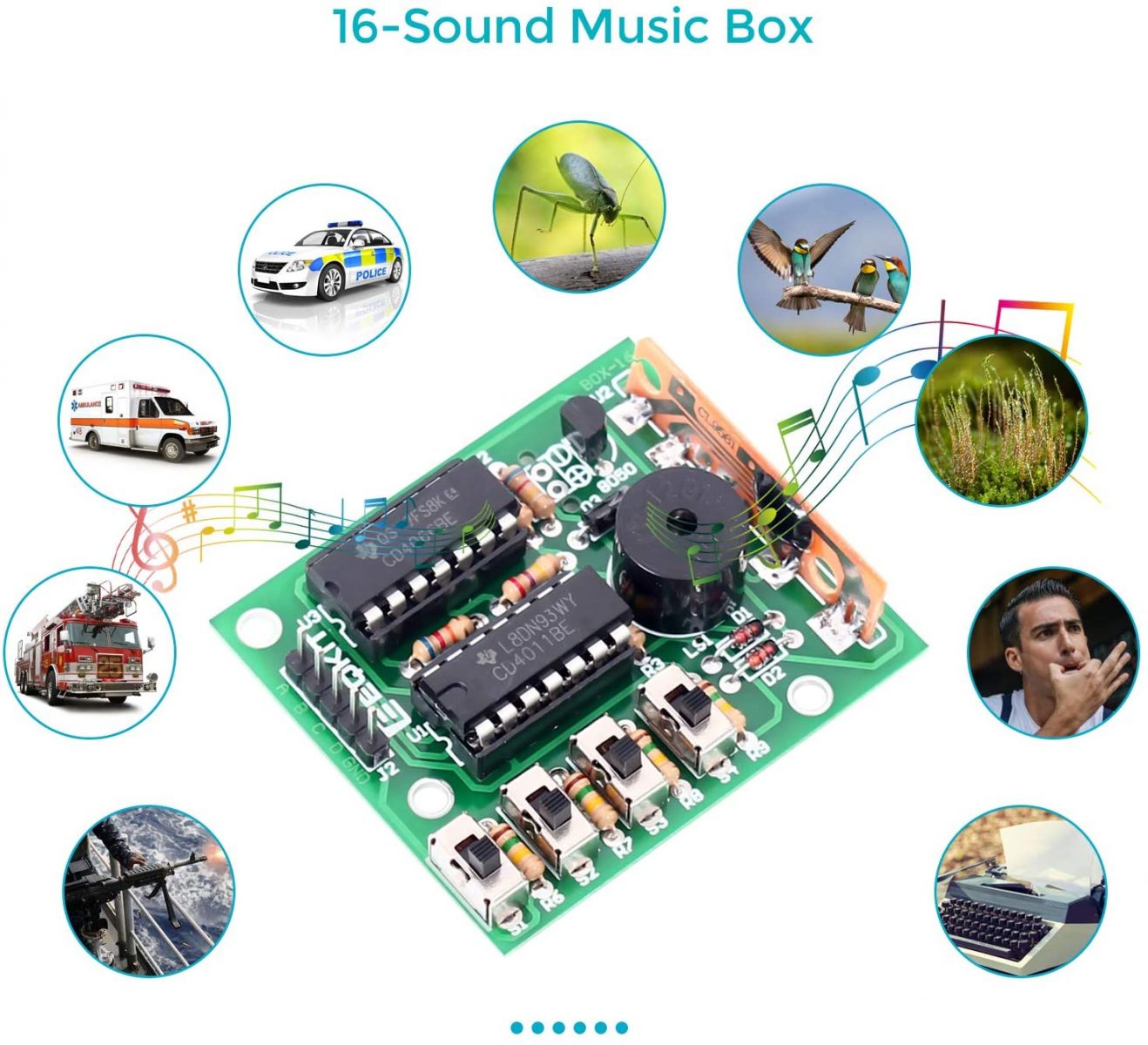 16 Music Box 16 Sound Box 16-Tone Box BOX-16 Electronic Module DIY Kits 