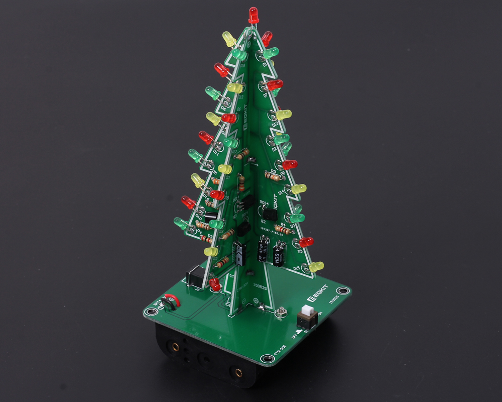 DIY Christmas Tree LED Flash Kit 3D Electronic Learning Kit Colorful LED kits 
