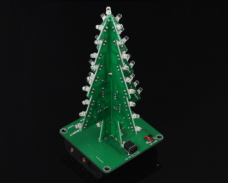 Electronic LED DIY Kit 3D Christmas Tree Flashing Light 3/7 Colors Xmas Tree 
