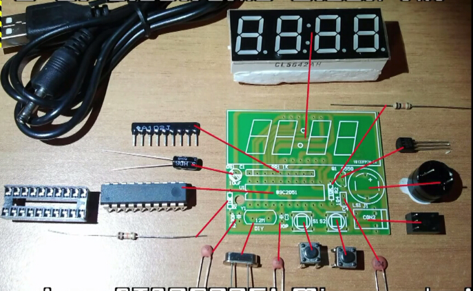 Icstation DIY Kits 4 Bits Electronic Clock