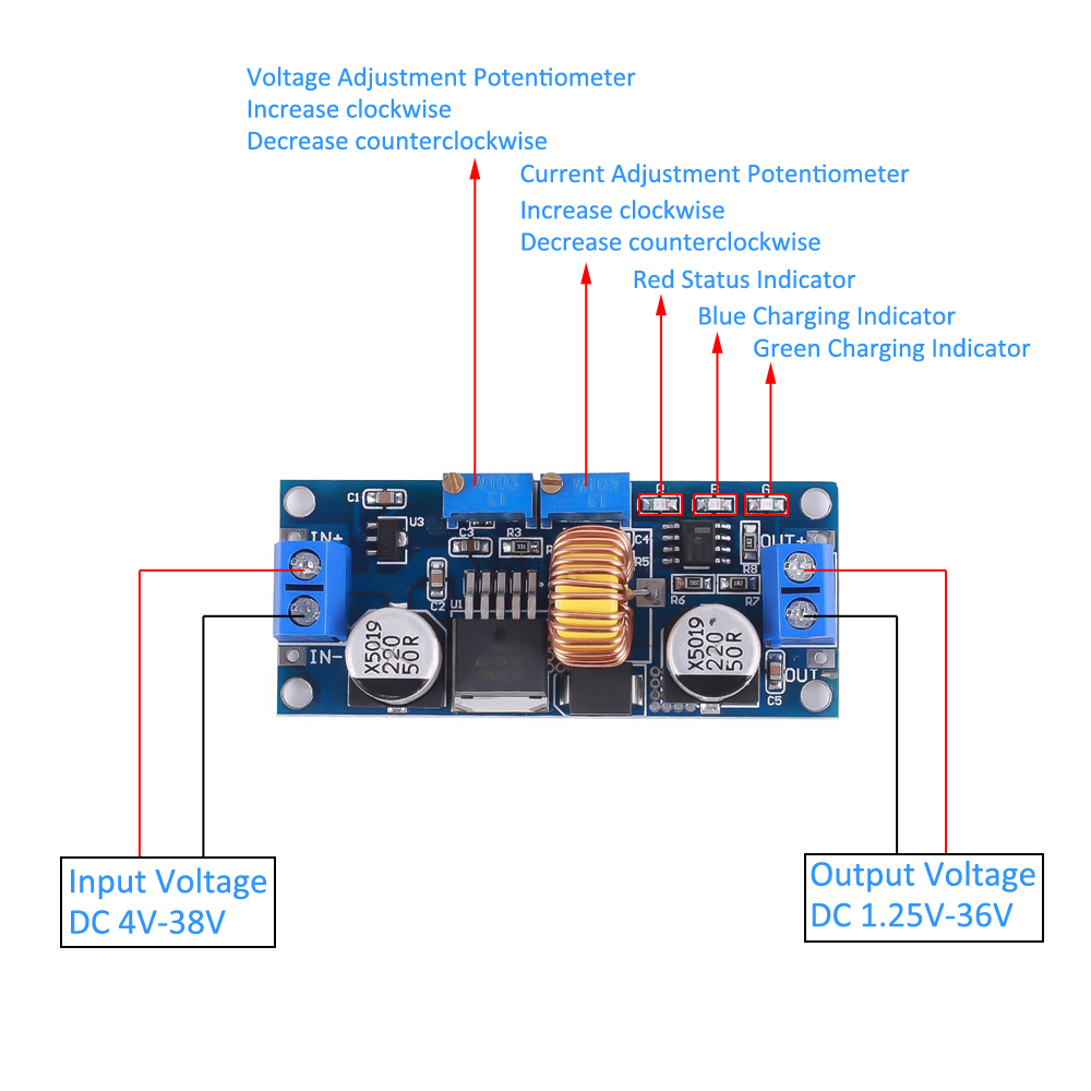 DC-DC Step-Down Power Supply Module 75W 5A CVCC Voltage Converter Stabilizer