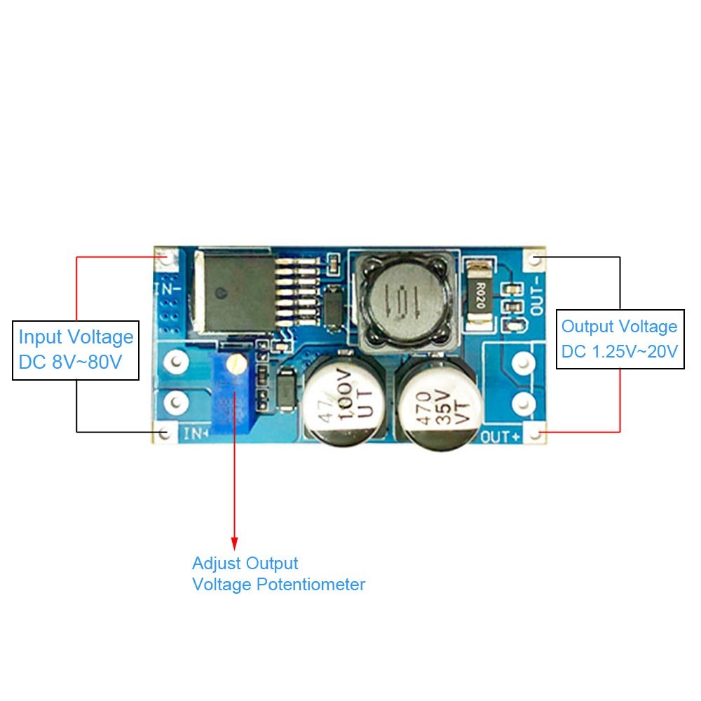 DC-DC Step-Down Power Supply Module 8V-80V to 1.25V-20V Adjustable