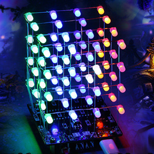 3D Light Cube 4x4x4 RGB LED Electronic Soldering Kit