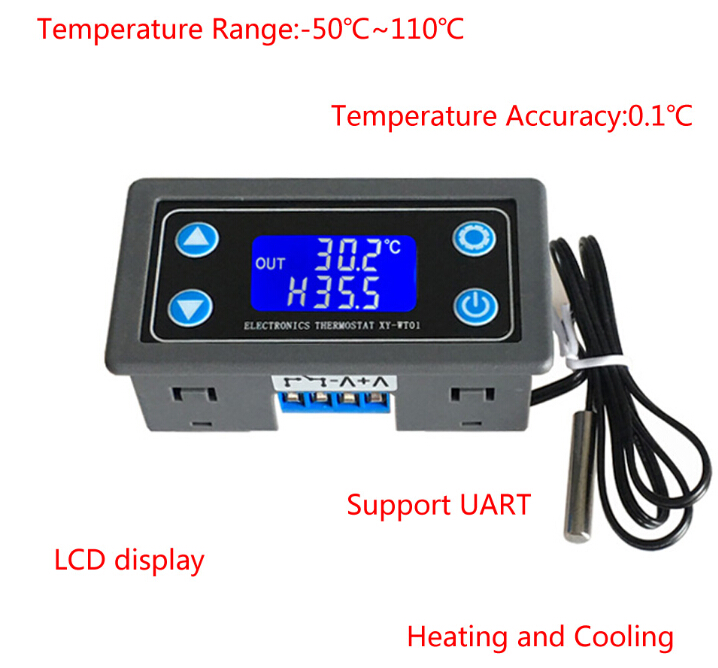 Digital Display Smart Thermostat A10S DC12V Temperature Controller NTC Sensor 