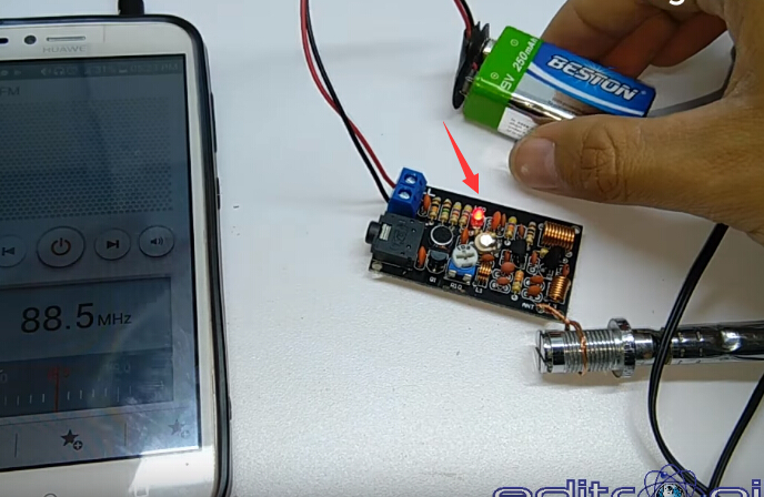thumbnail image 2 of FM Wireless Microphone Transmitter Module – 76-110MHz, DC 3-6V, 30mA – For Radio Station/DIY 2 of 3