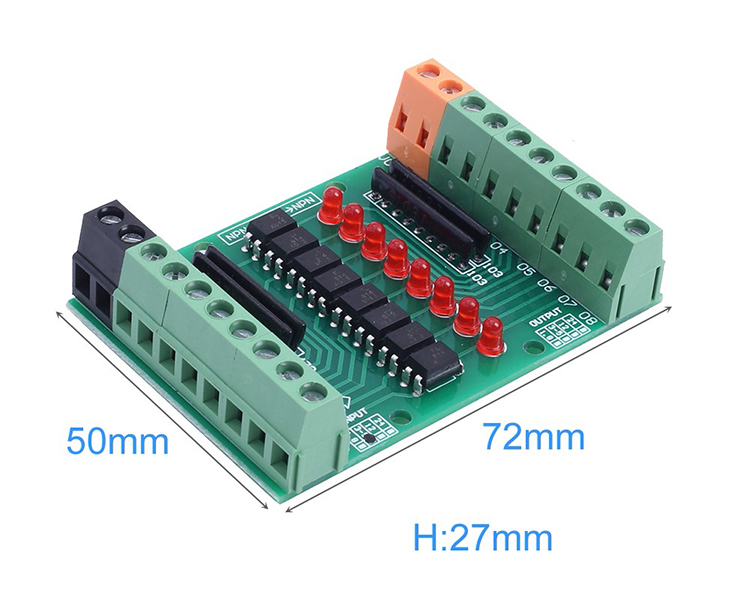 thumbnail image 2 of Plc Controller DONGKER 8-Channel Optocoupler Board - AC 110V/220V To DC Isolator Module Pc817 Optocoupler 2 of 13