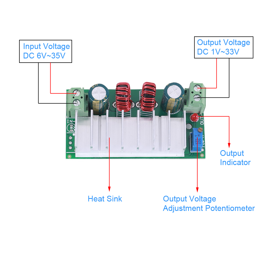 DCDC Automatic Voltage Regulator 5A High Power Step Up Step Down Power