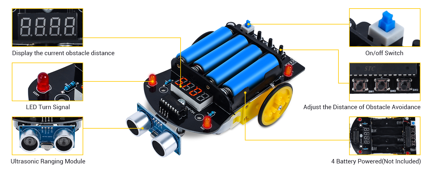 Ultrasonic Obstacle Avoidance Smart Car Kit from ICStation on Tindie