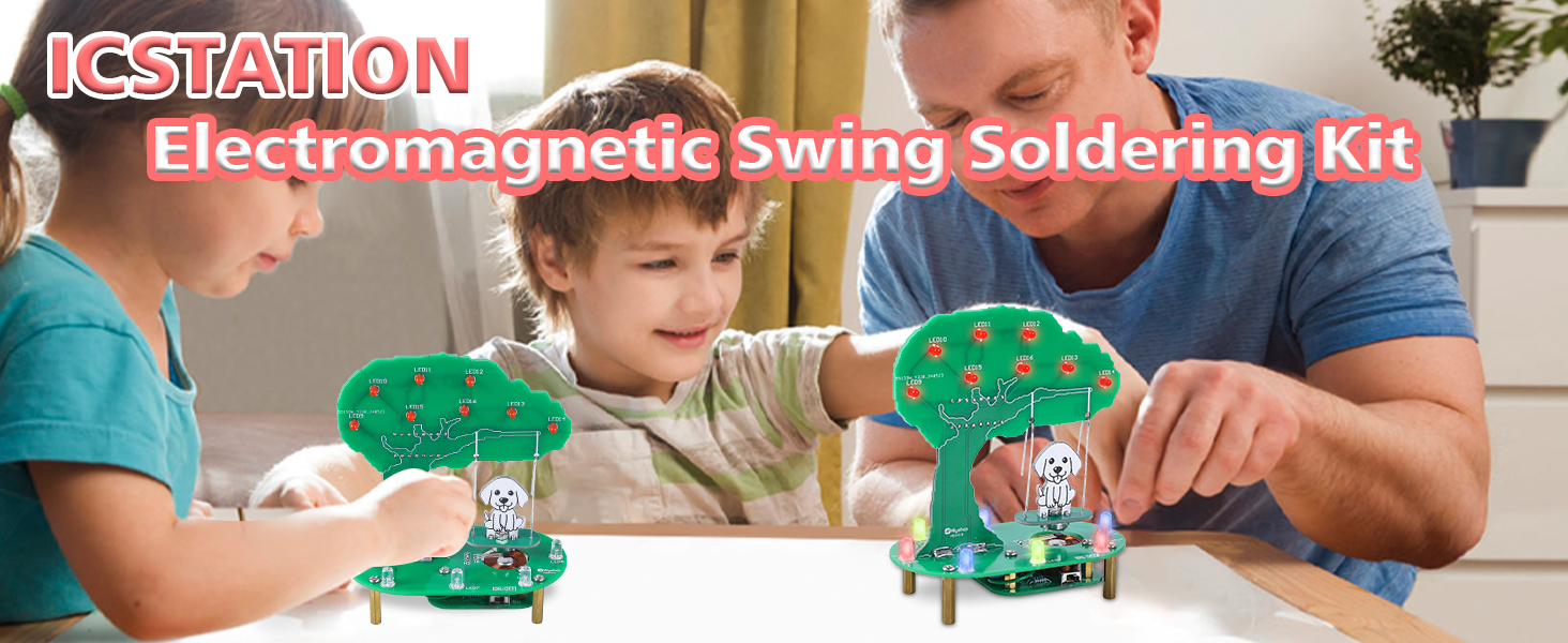 Kit Elettronico Oscillatore Elettromagnetico Sway Swing Con Luce LED RGB – Per Saldatura Principianti