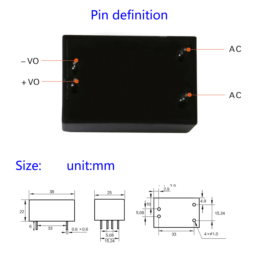 نتيجة بحث الصور عن ‪Isolation AC to DC Isolated Power AC 220V to DC 5V 1000mA 5W‬‏