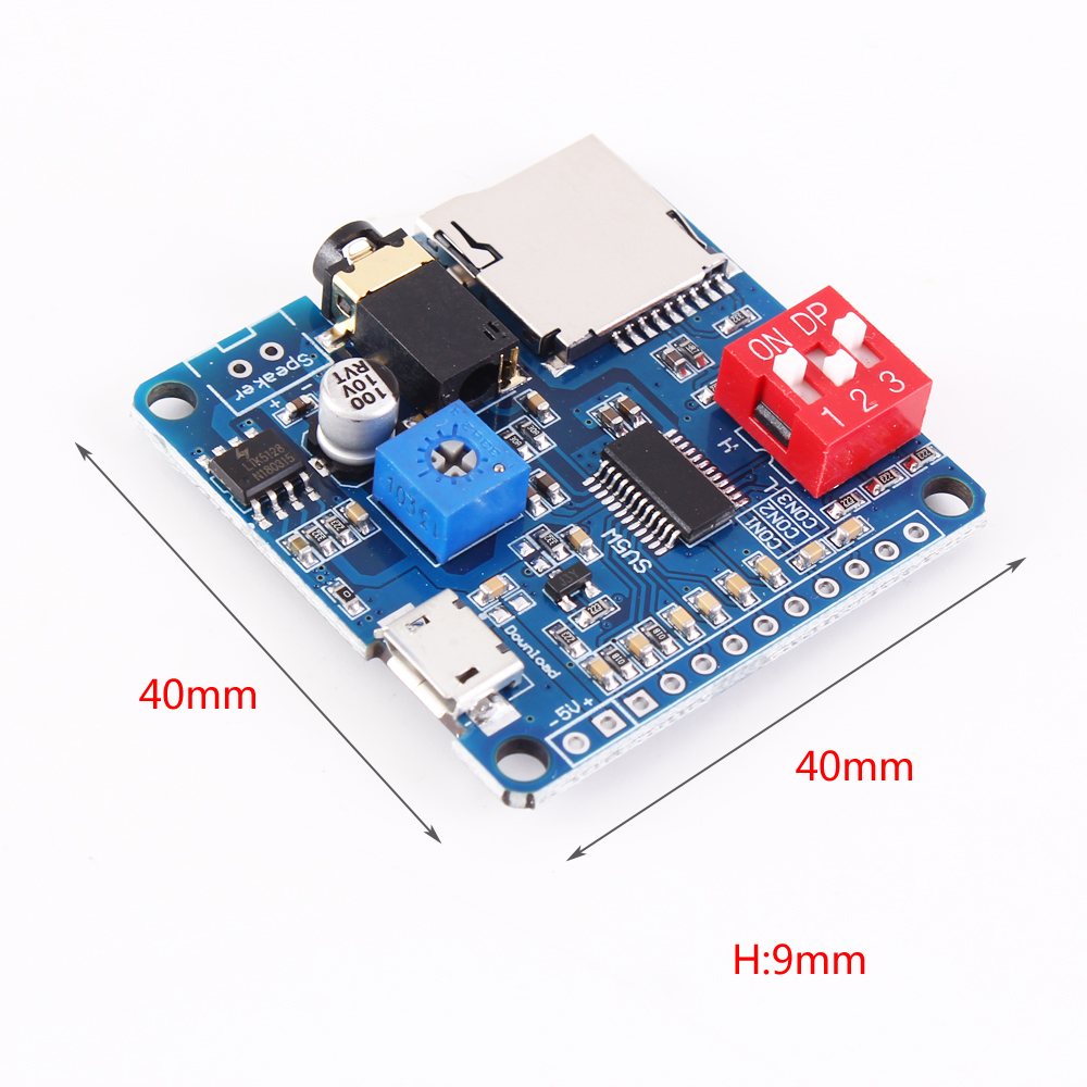 2 Ports DC 5V MP3 Voice Player Module SD/TF Voice Broadcast Trigger Player 
