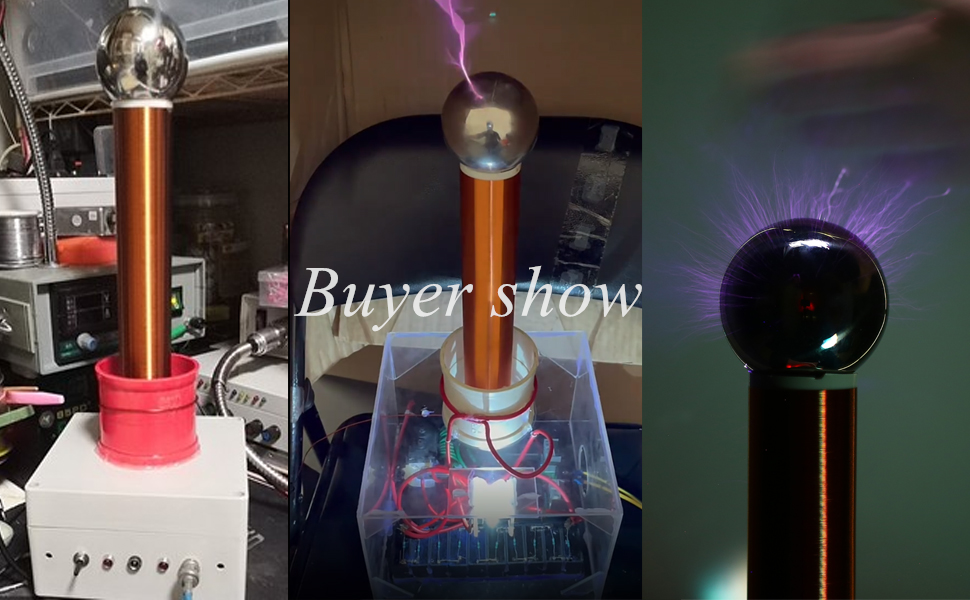 Tesla Coil Speaker with Music, Artificial Lightning Arc Music , Touchable  Spark Gap Arc Generator, Physics Science Teaching Experiment Toy Model Gift