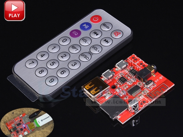 bluetooth MP3 Decoder Board Audio Receive Module Support U-Disk/TF d For