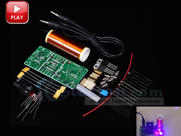 DC 15-24V 15W Mini DIY Music Tesla Coil Plasma Speaker Kit