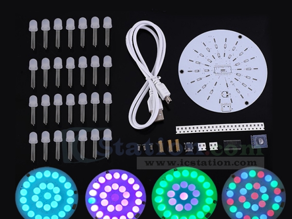 Diy Kit 10mm Rgb Led Flashing Lamp Ring Light Module Usb 5v Breathing Gradient Color Decorative Lights - Diy Lighting Kits Ring Flashing