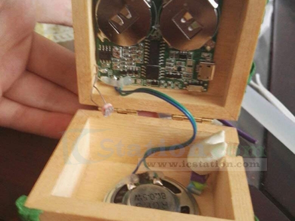 Icstation DIY Light Sensor Sound Module Micro USB Music Player for Talking Greeting Card Creative Gifts 8M Memory w/Speaker 