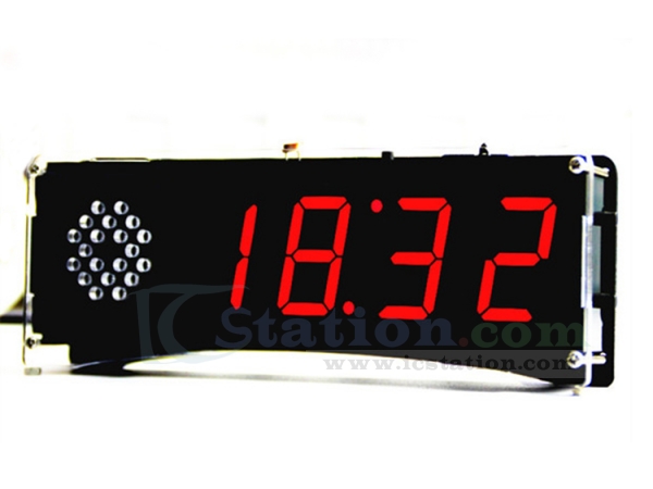 DIY Kit Red LED Dot Matrix Clock SMD Kit C51MCU w/ Shell Temperature Control