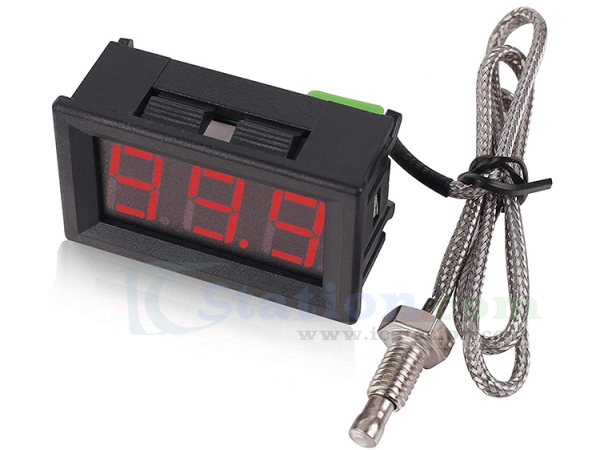 12V Red Fahrenheit Digital Temperature Meter | -76F~999F LED Display