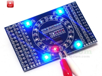 DIY SMD Rotating LED Components Soldering Practice Board Skill Training DIY Kit