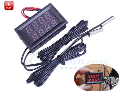 -20~100℃ Digital Celsius Thermometer Temperature Measure Detector Meter 0.56" Red LED Panel with NTC Waterproof Temp Probe