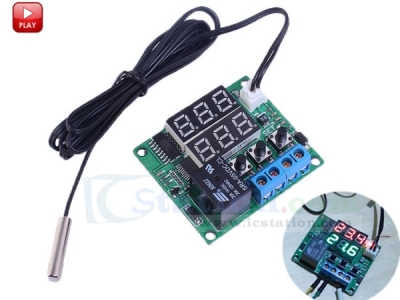 Red+Green 5V Digital Temperature Controller Thermostat Switch Module w/ NTC Waterproof Temperature Sensor Probe