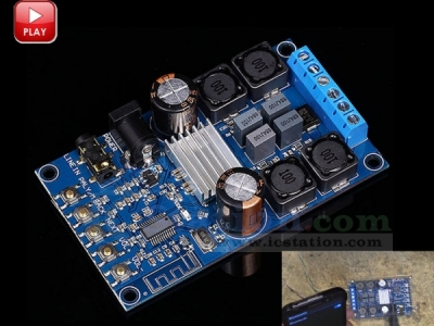 Digital Amplifier Wireless Audio Amp Board Headphone Dual Channel 50W+50W Power Amplifier Module with Protective Shell