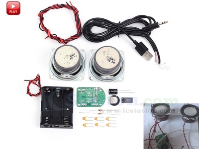 DIY Audio Power Amplifier Board Kit Radio Speaker Loudspeaker DIY Kits 3W DC 4.5-5V Amplifier with Battery Case