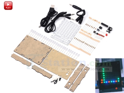 Audio Spectrum 8x8 Colorful Flashing Light DIY Kit RGB Level Indicator Voice Spectrum Lights Lamp with Acrylic Shell