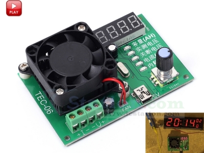 TEC-06 Battery Capacity Tester Module Power Supply Module Mini USB 16W Electronic Load Max 500AH LED Display with Fan