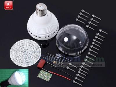 White LED Lamp Bulb PCB Light Board 120pcs LEDs Energy Saving Lamp DIY Kit Module AC 85V-277V with E27 Base