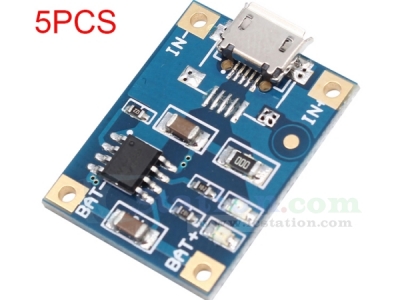 5pcs ICStation Micro USB 1A Battery Charging Module Power Supply Module