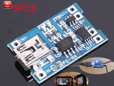 5pcs 5V 1A Mini USB 18650 Lithium Battery Charging Board Charger Protection