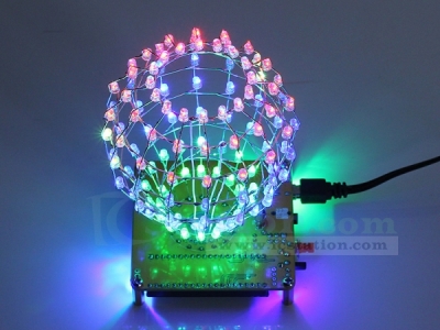 Colorful RGB Flashing DIY LED Cube Ball Light Spherical Spectrum Light Lamp with Remote Control for Home Decoration