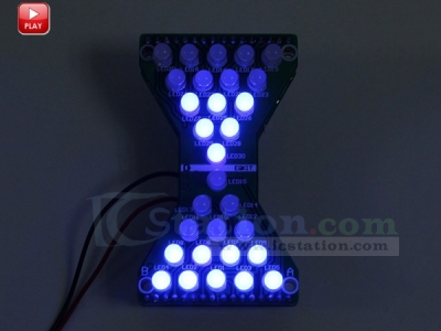 DIY Kit Blue LED Blinking Light Hourglass Shaped DIY Flashing Light Electronic DIY Soldering Kits for School