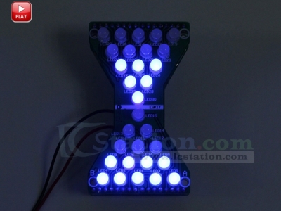 DIY Kit Blue LED Blinking Light Hourglass Shaped DIY Flashing Light Electronic DIY Soldering Kits for School Students