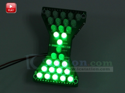 DIY Kit Green LED Electronic Hourglass Shaped Flashing Light DIY Funny Electric Production Kits DIY Module DC 3.3V-5V