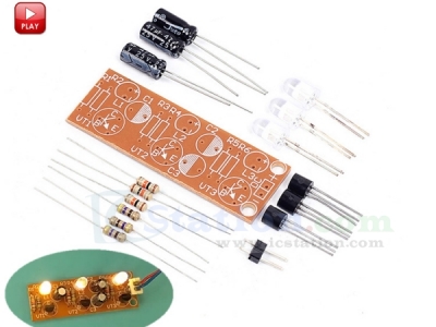 DIY Kit 3-LEDs Cycle Flashing Light DC 3V-15V Flash Lamp Kit Automatically Blinking LED Light Electronic Soldering Practice Kits