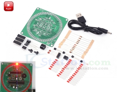Red Countdown Timer 60s Rotary Electronic Clock DIY Kit 60s Rotate Seconds Count Smart Timing Alarm Electronics Circuit Teaching DIY Kits