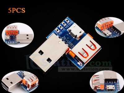 5PCS USB Converter Standard USB Female to Male to Micro USB to 4P Terminal