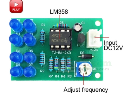 DIY Kit LM358 Breathing Light Adjustable DC 12V Electronic Components Soldering Practice Kits