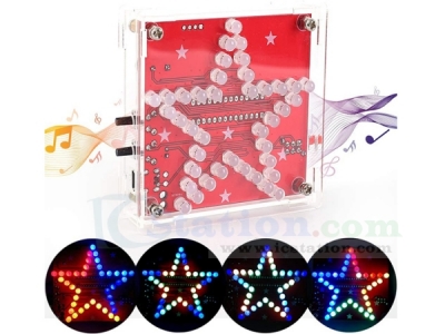 DIY Kit Pentagram RGB LED Music Colorful Flashing Light Five-Pointed Star DIY Soldering Kits