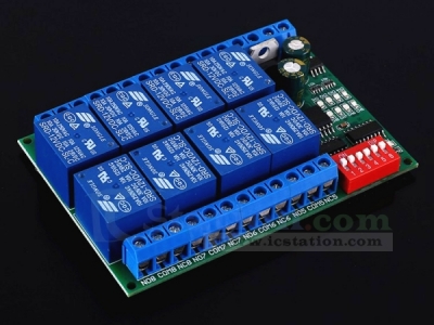 8-Channel RS485 Multifunctional Delay Relay Module DC 12V Modbus RTU Controller